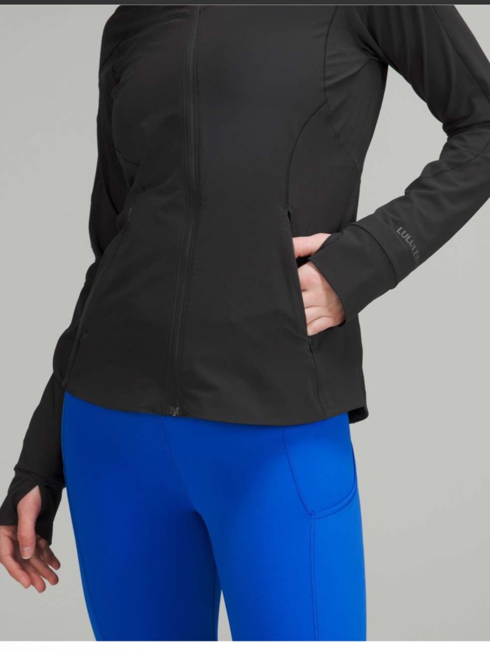 Lululemon stretchy Mist hooded Windbreaker Black water repellent size 6 women's - Picture 3 of 15